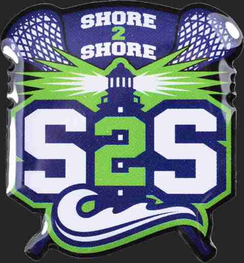 Custom Shore 2 Shore offset print Lacrosse Trading Pin